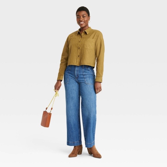 Women's High-Rise Wide Leg Jeans - Universal Thread Medium Wash - Picture 6 of 8